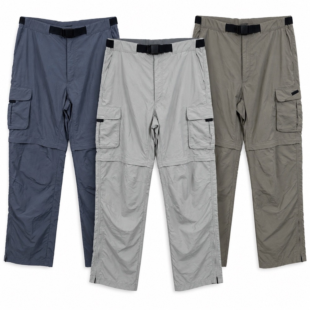 LOT of 3 Eastern Mountain Sports Convertible Cargo Pants Men 34 Zip Ankle Hiking